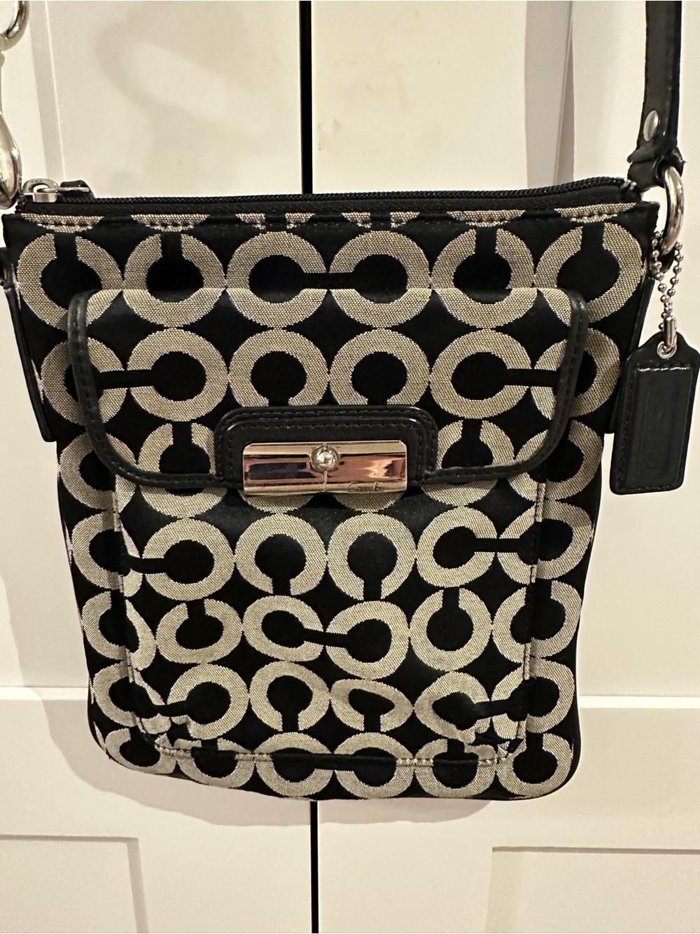 Vintage Coach Kristin OP Art Signature Swing pack Crossbody Bag
